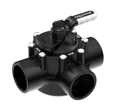 AquaStar Black FlowStar 3-Way Valve with Rubber Handle