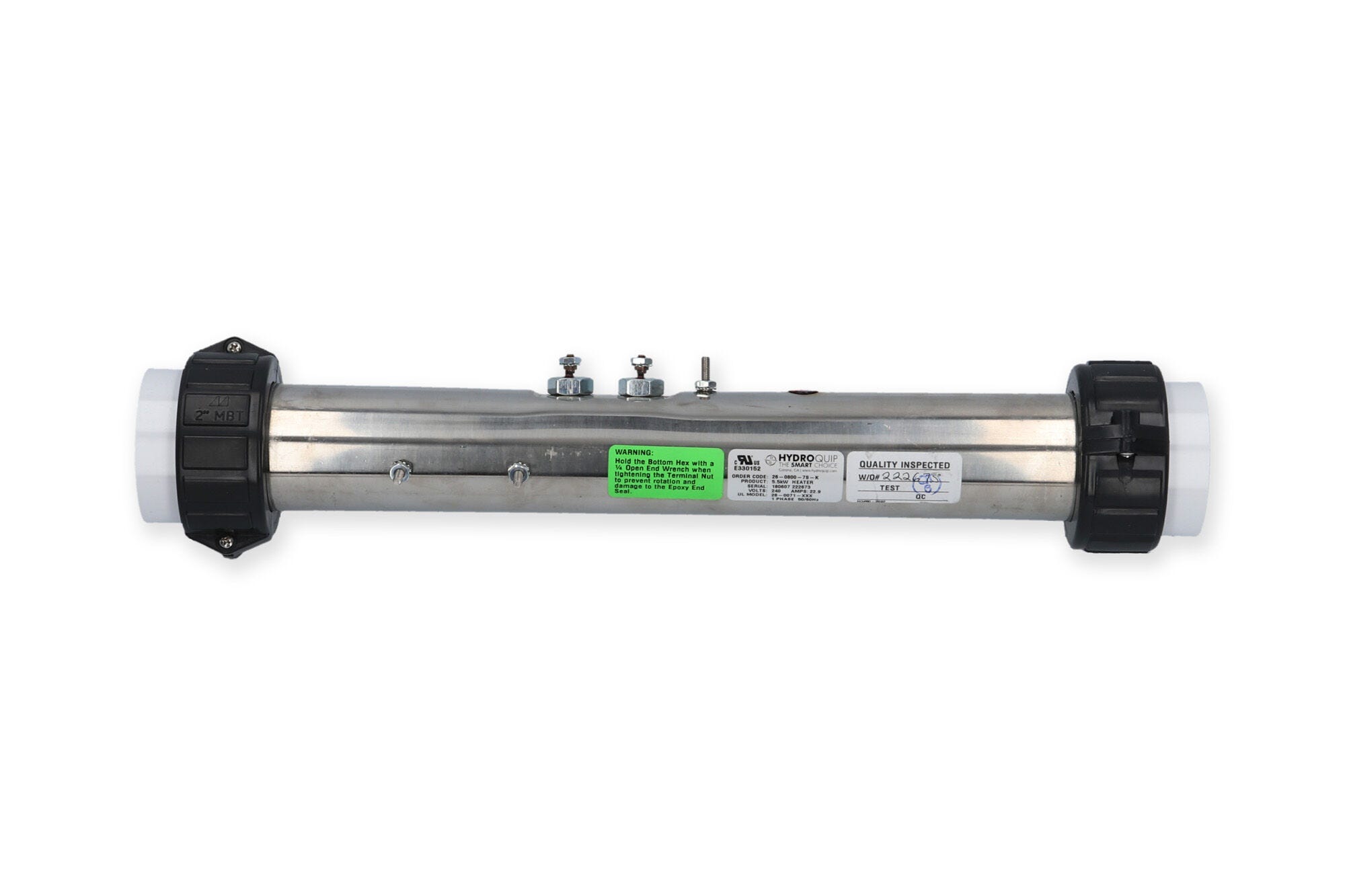 HydroQuip 5.5kW 230V Flow-Thru Heater C2550-0800ET-G