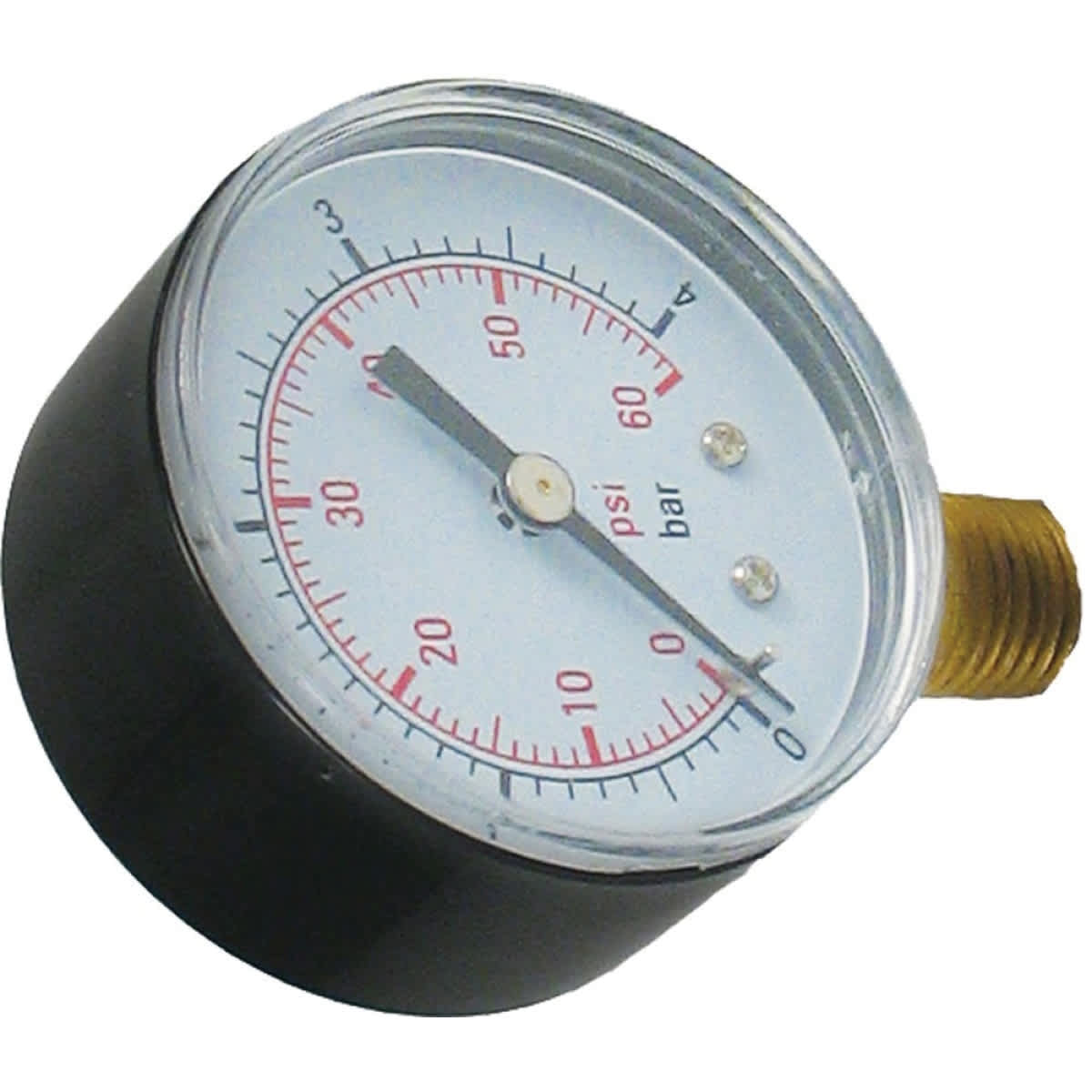 Custom Molded Products Pressure Test Gauge, 0-60 PSI, Bottom Mount | 25501-000-800