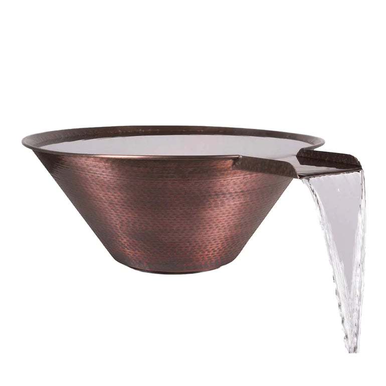 The Outdoor Plus Cazo Water Bowl, 24", Hammered Copper | OPT-R24CPWO