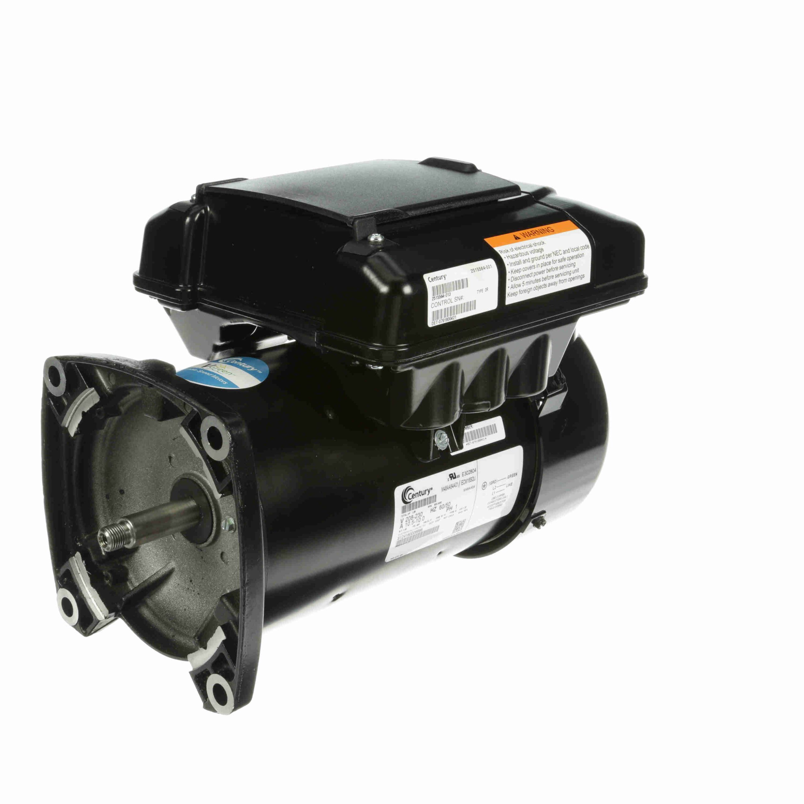 Century Century VGreen Variable Speed Motor Replacement 1.65 HP Pool Pump Motor, 1 phase, 600-3450 rpm, 208-230 V, 48Y Frame, TEFC