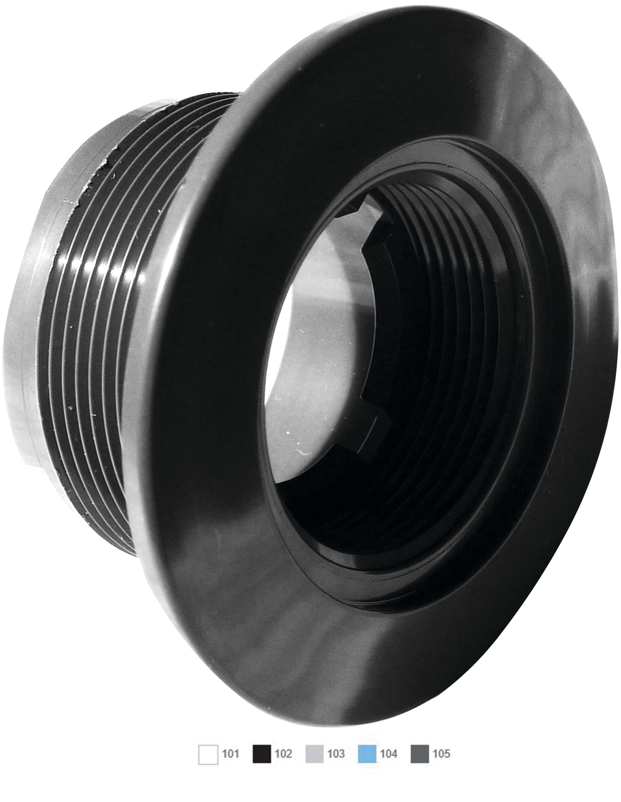 AquaStar Dark Gray Large Wall Fitting Threaded OD for 1-1/2" Outside Pipe