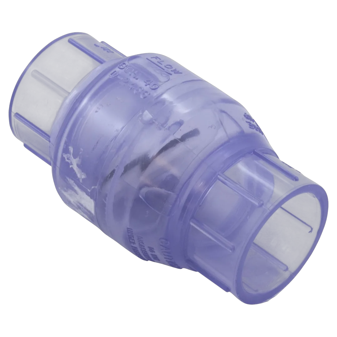 Flo Control 1520C15 1-1/2 in Slip Swing Check Valve Clear PVC