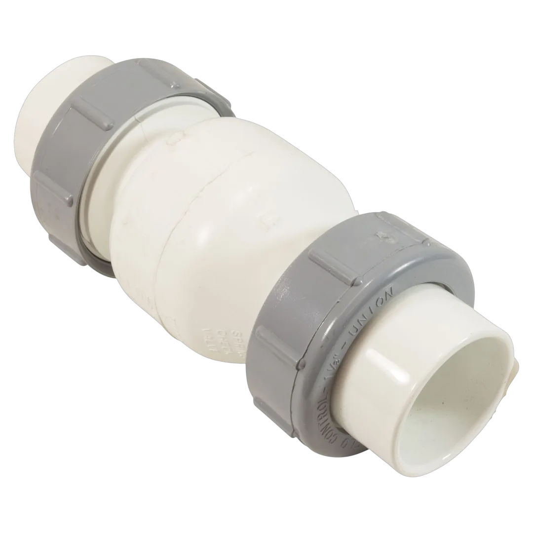 Flo Control 1700-15 True Union Spring Check Valve, 1-1/2 in Slip PVC