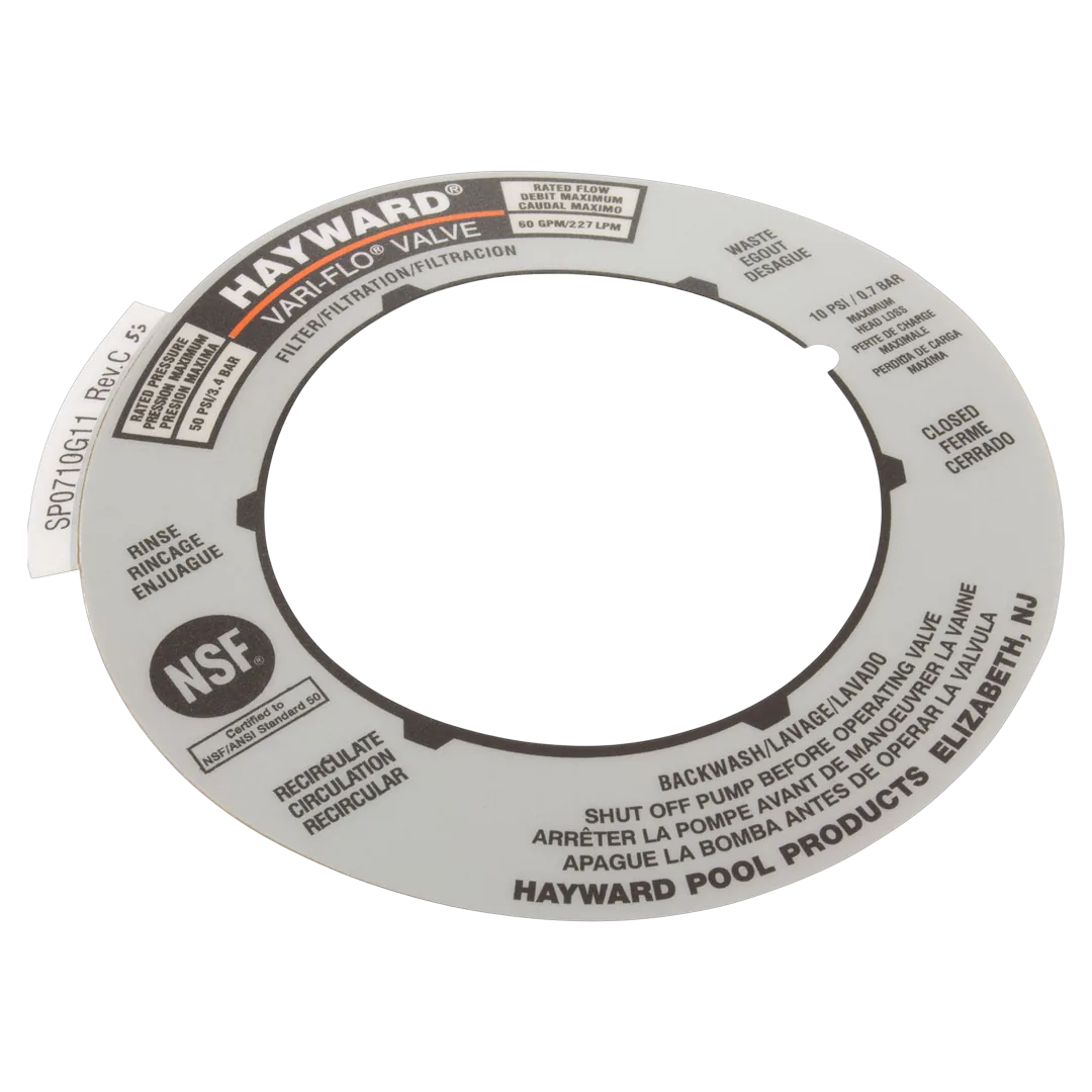 Hayward SPX0710G Label Plate Replacement