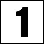 Inlays No. 1 Marker, Ceramic, 6" x 6", Number Only | C611010