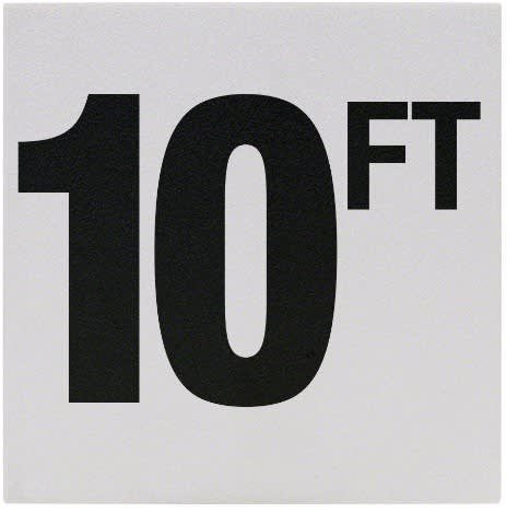 Inlays 10' Depth Marker, Ceramic, Black/White, 6" x 6" | C620092