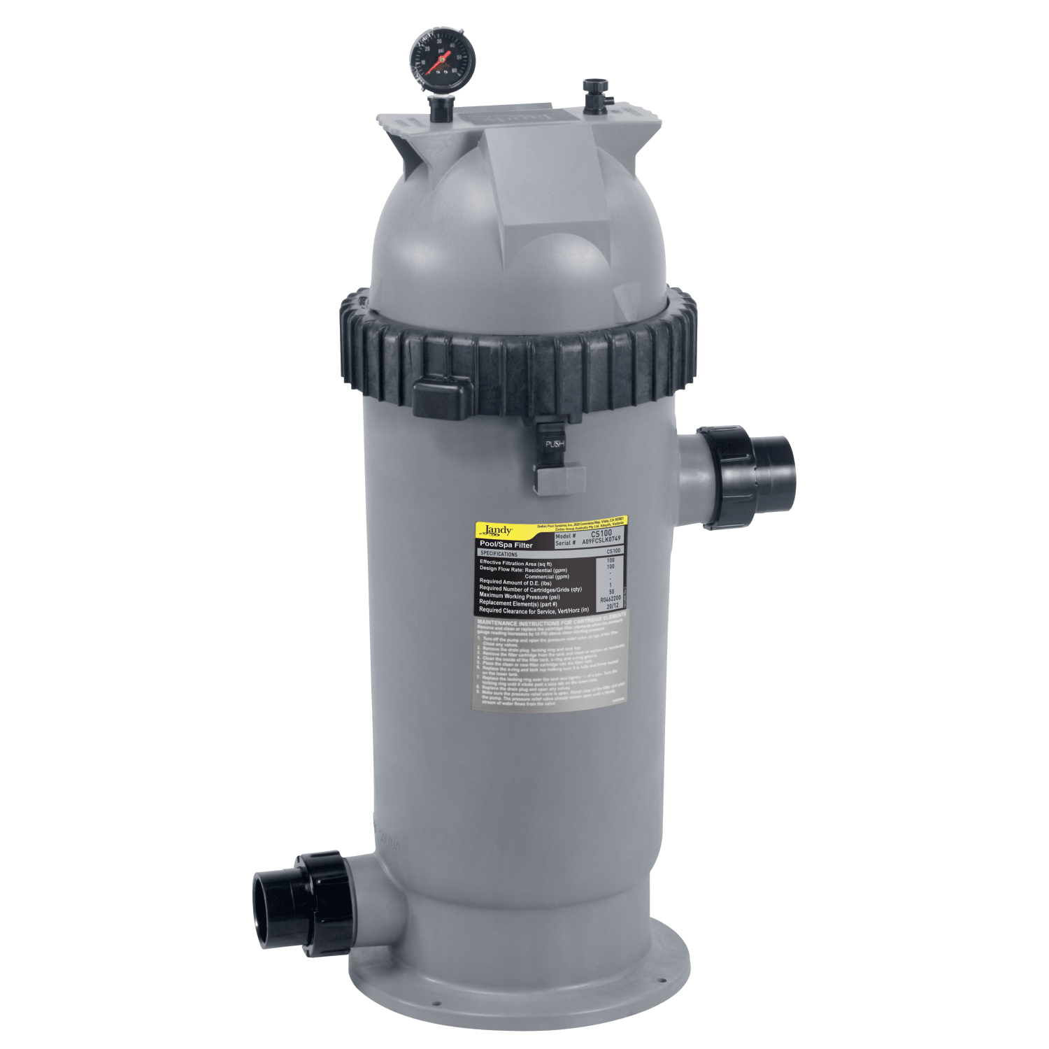 Jandy CS Series Single Element Cartridge Filter - 250 Sq Ft.
