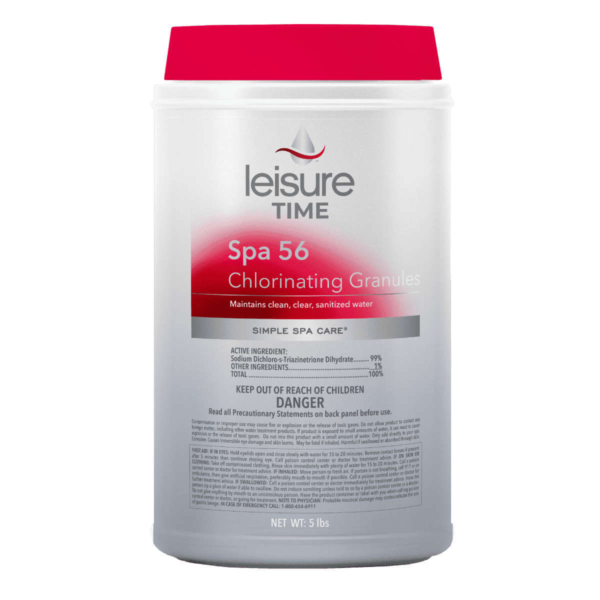 Leisure Time Chlorine Granular, Dichlor, 5 lb, 6-Pack | E5