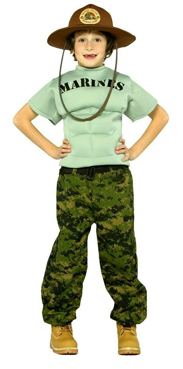 Marine Muscle Chest Military Soldier Child 4-6 Costume