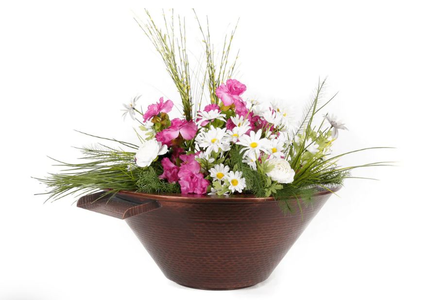 The Outdoor Plus Cazo Planter Bowl, 24", Hammered Copper | OPT-R24CPO