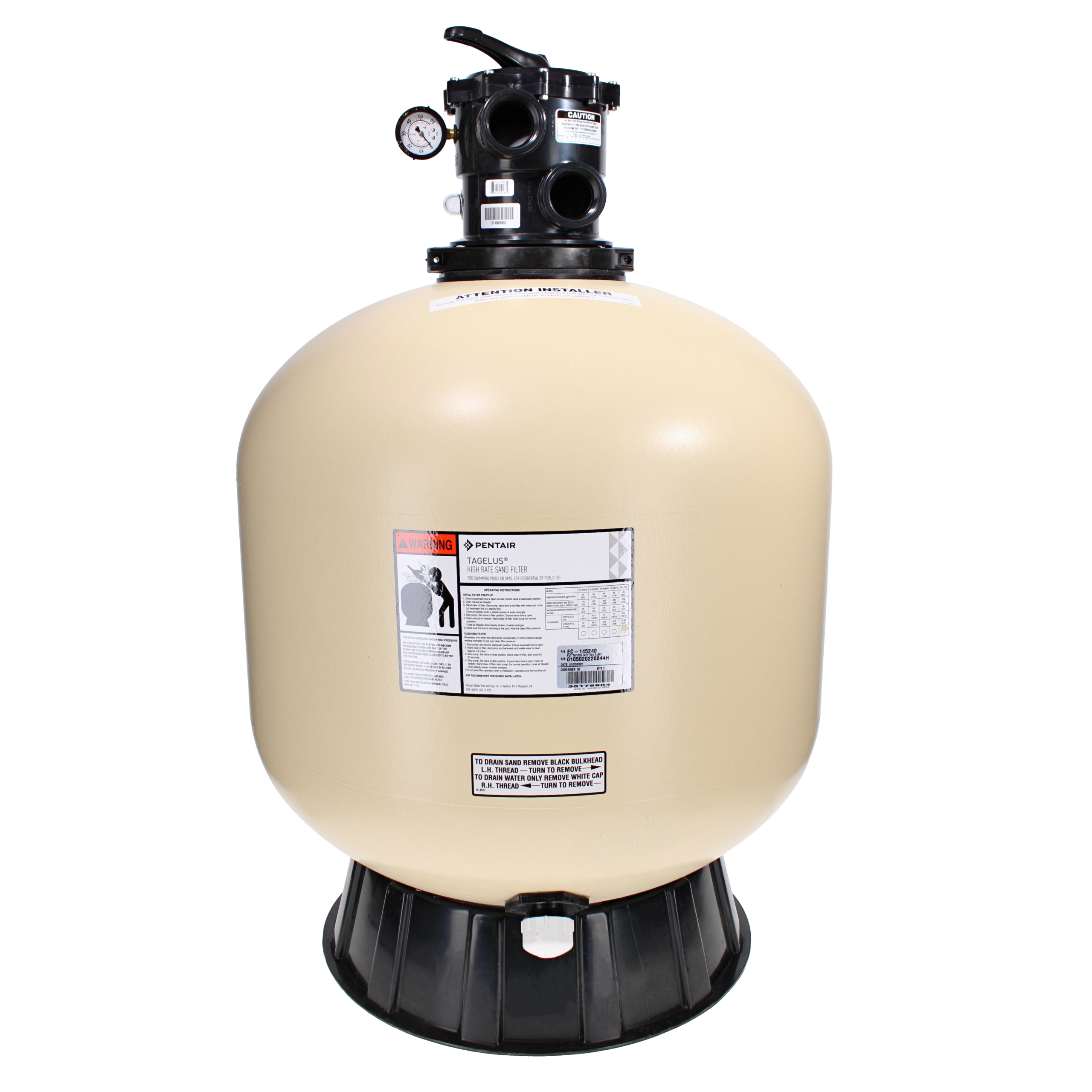 Pentair Tagelus TA100D 4.9 sq ft Filter Top Mount | EC-145240