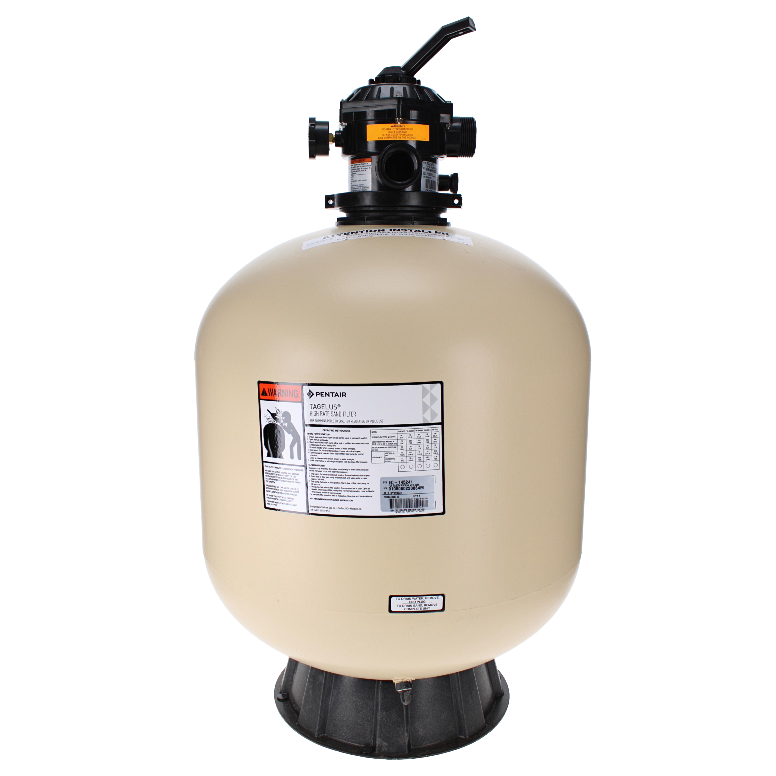 Pentair Tagelus TA60D 3.1 sq ft Filter Top Mount | EC-145241