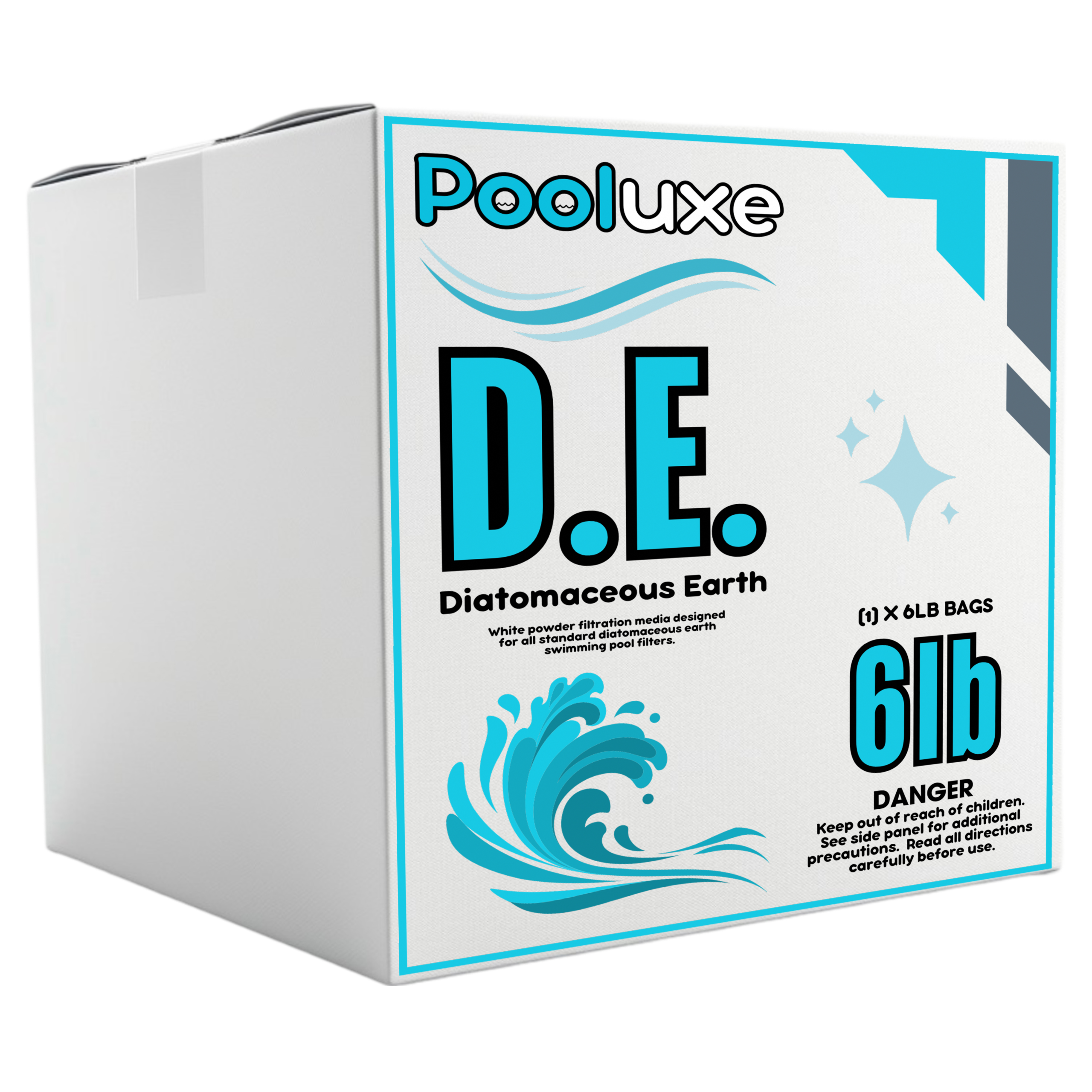 Pooluxe Premium Diatomaceous Earth Powder - 6LB Bags for Crystal Clear Swimming Pools