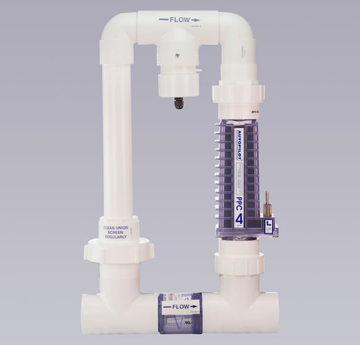 AutoPilot Manifold With RC-52 Cell, Tri-Sensor, Base, and Check Valve For Residential Pools Up To 52,000 Gallons PPM4