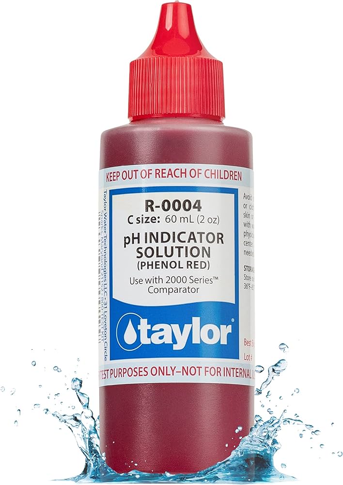 R-0004-C Phenol Red pH Indicator Solution by Taylor | 2 oz. BottleR-0004-C Phenol Red pH Indicator Solution by Taylor | 2 oz. Bottle