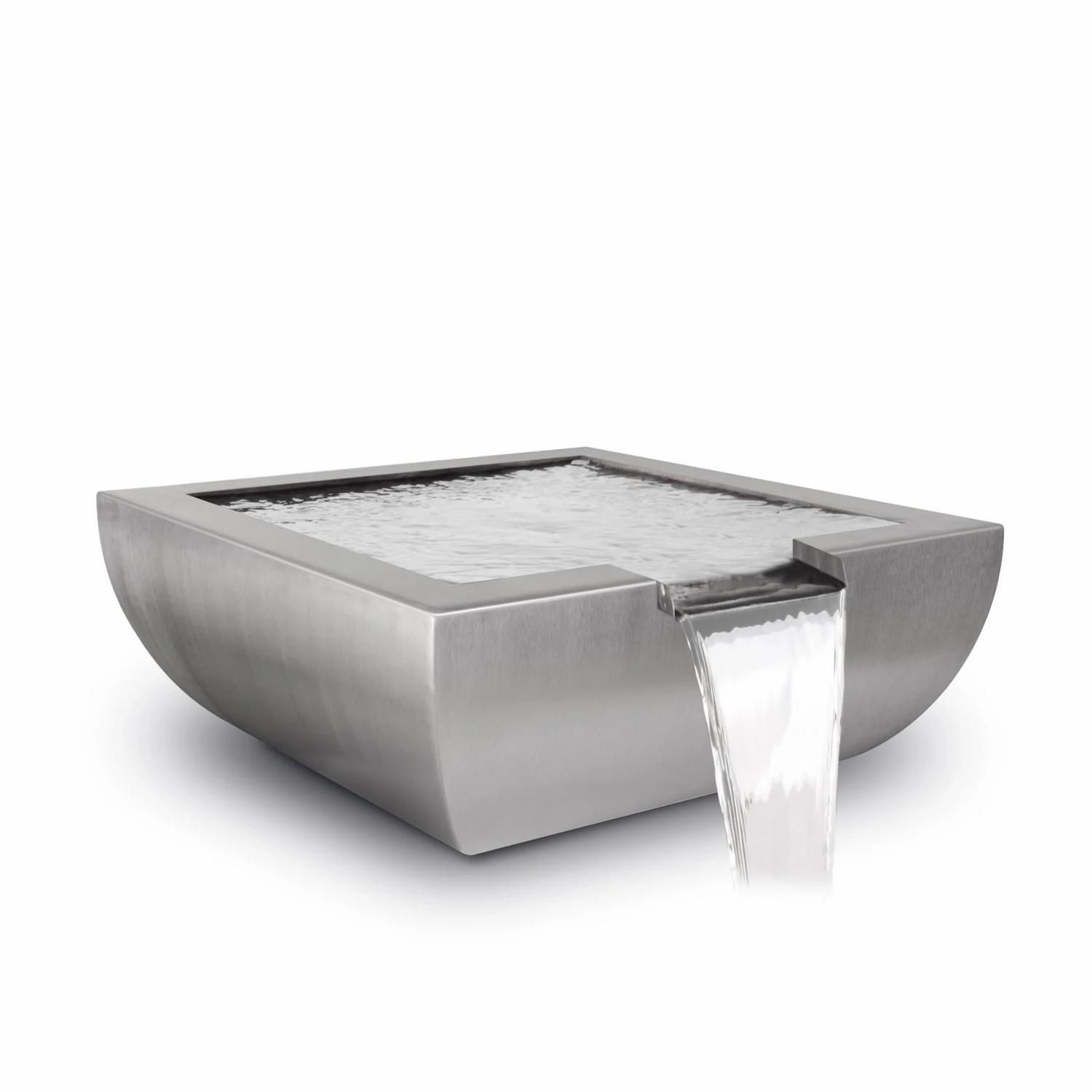 The Outdoor Plus Avalon Water Bowl, 24", Square, Powder Coated Metal | OPT-24AVPCWO