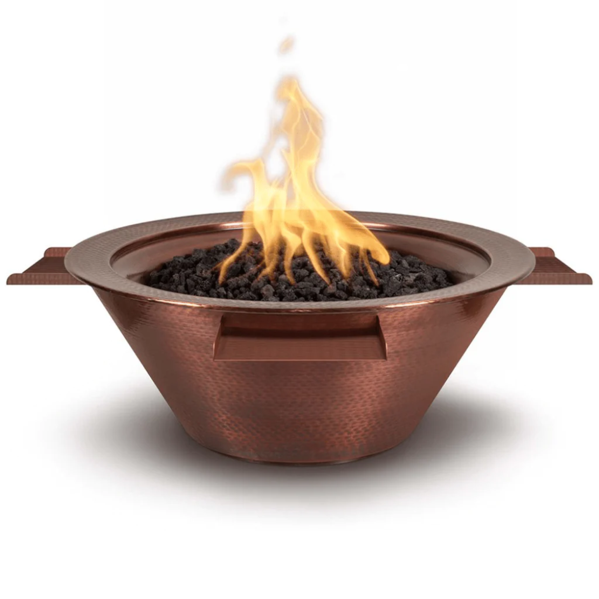 The Outdoor Plus Cazo Fire & Water Bowl 4-Way Spill, 30", Round, Copper, Natural Gas | OPT-4W30-NG