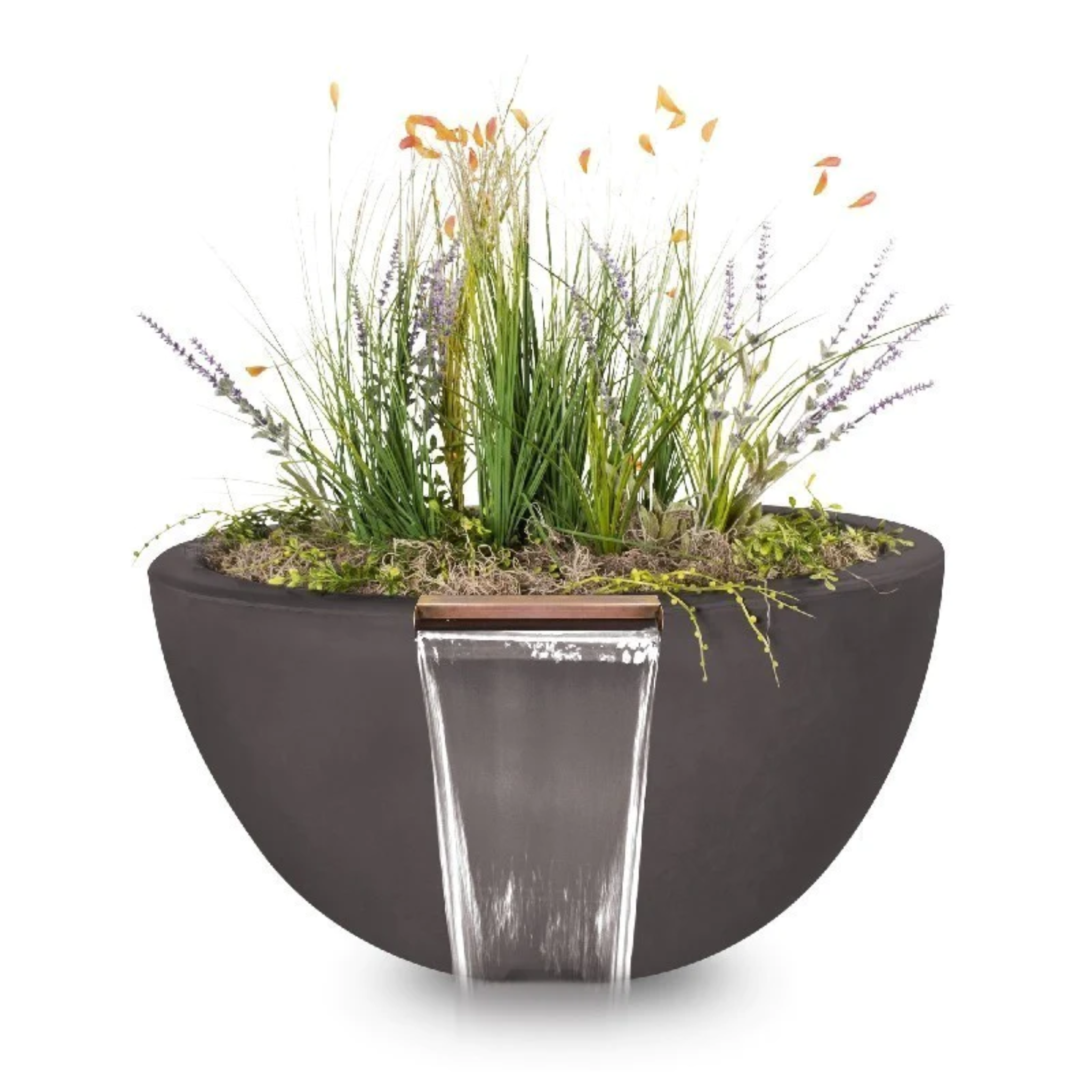 The Outdoor Plus Luna Planter & Water Bowl, 30", Round, GFRC Concrete | OPT-LUNPW30