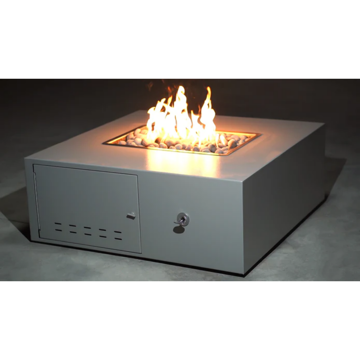 The Outdoor Plus Gallaway Fire Pit, 42", Square, Powder Coat | OPT-GALPC42