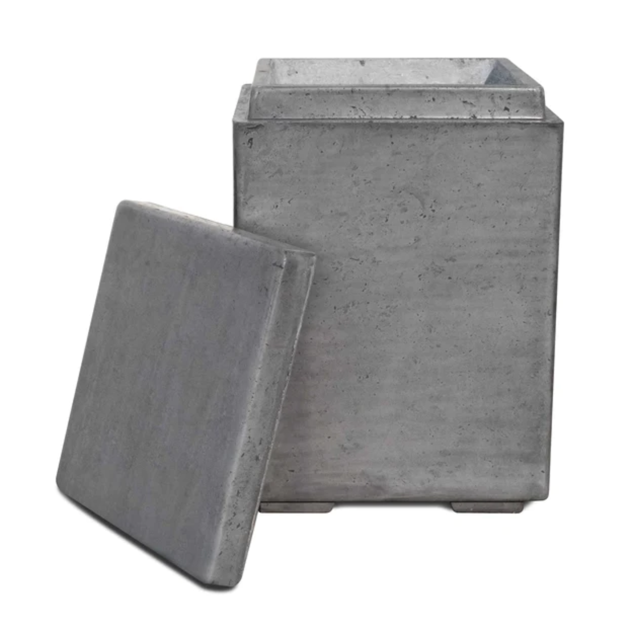 The Outdoor Plus Propane Tank Enclosure, Square, GFRC Concrete, Ash | OPT-LPHIDEGFRC-ASH