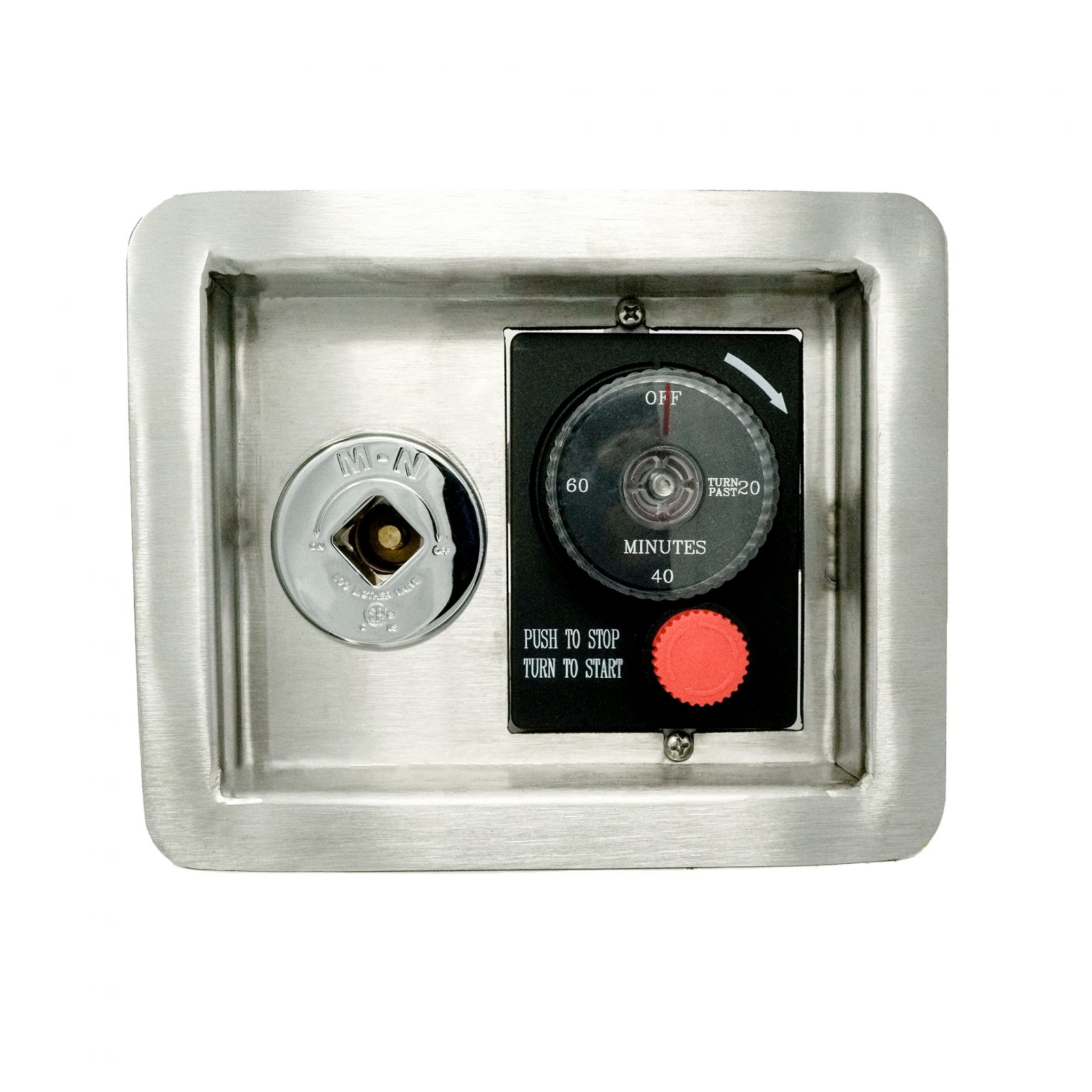 The Outdoor Plus Gas Timer with E-Stop & Key Valve, Recessed Panel | OPT-GTESPKVRP