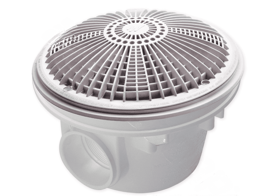 Waterway 8" White Sump Assembly with Tru Flo Drain Cover for Concrete Pool