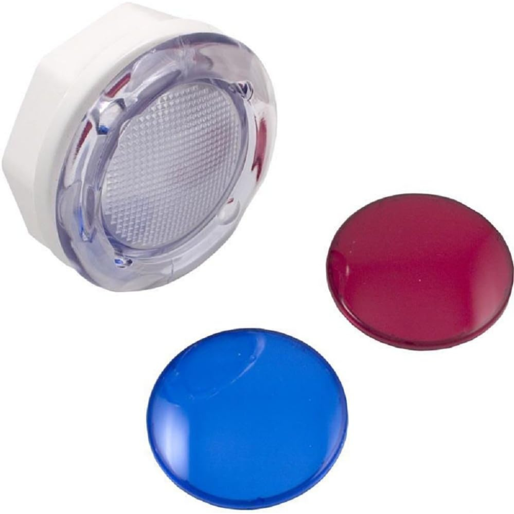 Waterway Plastics Light Wall Fitting with Red and Blue Lenses, for Pool Lighting | 630-K005