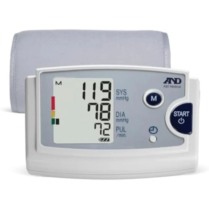 A&D Medical Blood Pressure Monitor for Home Use, UA787EJ Preformed Upper Arm Cuff (9.0-17" / 22-43cm), Easy to Use, One Touch Operation, Avg Memory, 3 Custom Reminders, Carrying Case, AC Adapter