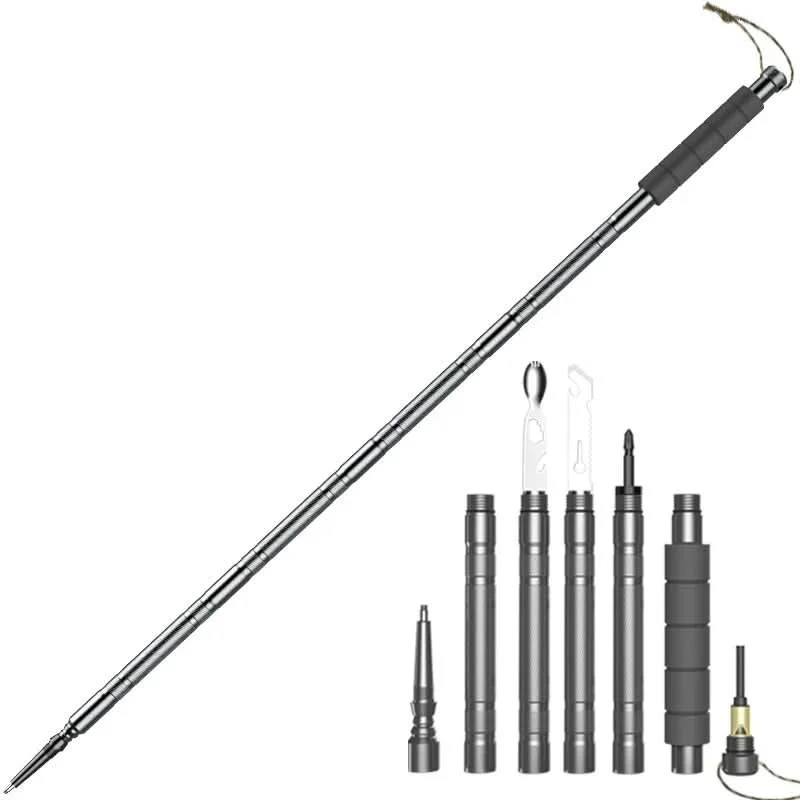 Adventure Gear | Tactical Hiking Pole with Multi-Tool Functionality | Lightweight & Durable for Outdoor Preparation Section 5
