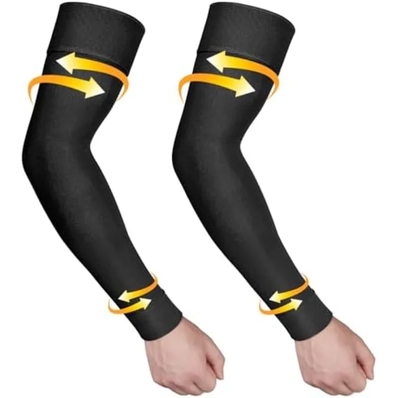 Ailaka Medical Compression Arm Sleeves for Men Women - 20-30 mmHg Lymphedema Compression Sleeves Support for Arms Pain
