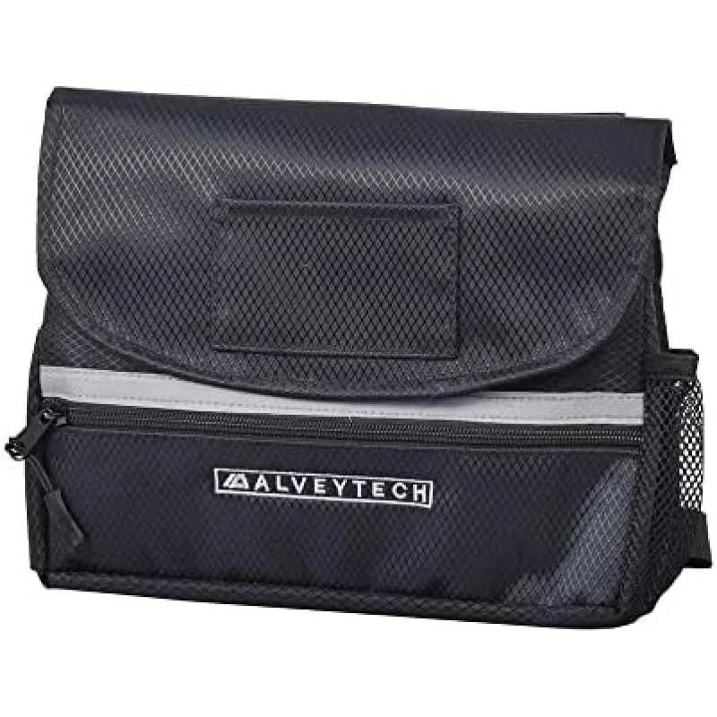 AlveyTech Saddle Bag for Mobility Scooter, Wheelchair, & Electric Power Chair (Small, Black) - Accessories Holder Armrest Side Pouch Storage Organizer Bags for Adults, Water-Resistant, Easy Install