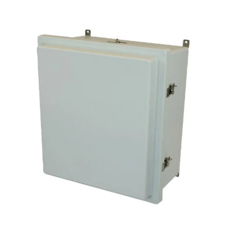 AM1868RT 18x16x8 NEMA 4X Fiberglass Enclosure w/ Raised Twist Latch Hinged Cover