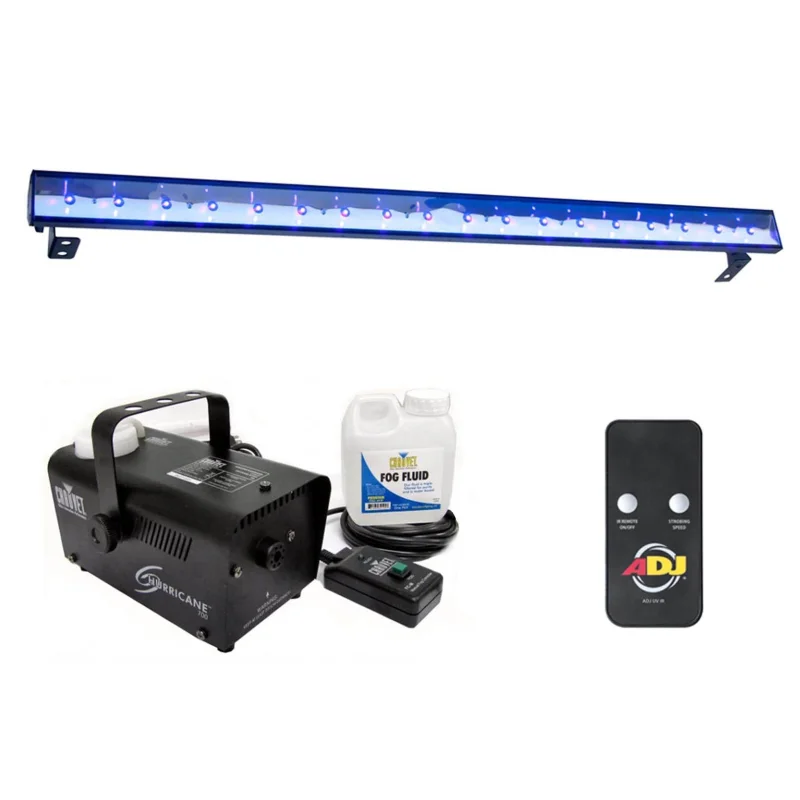 American DJ Eco UV Bar Plus IR Ultraviolet LED Black Light + Chauvet Fog Machine