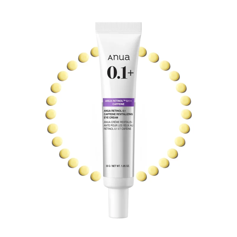 Anua Retinol 0.1 Caffeine Revitalizing Eye Cream, Lightweight Formula for Dark Circles & Puffiness, Hydrating for Sensitive Skin, Korean Skincare,1.05 fl oz