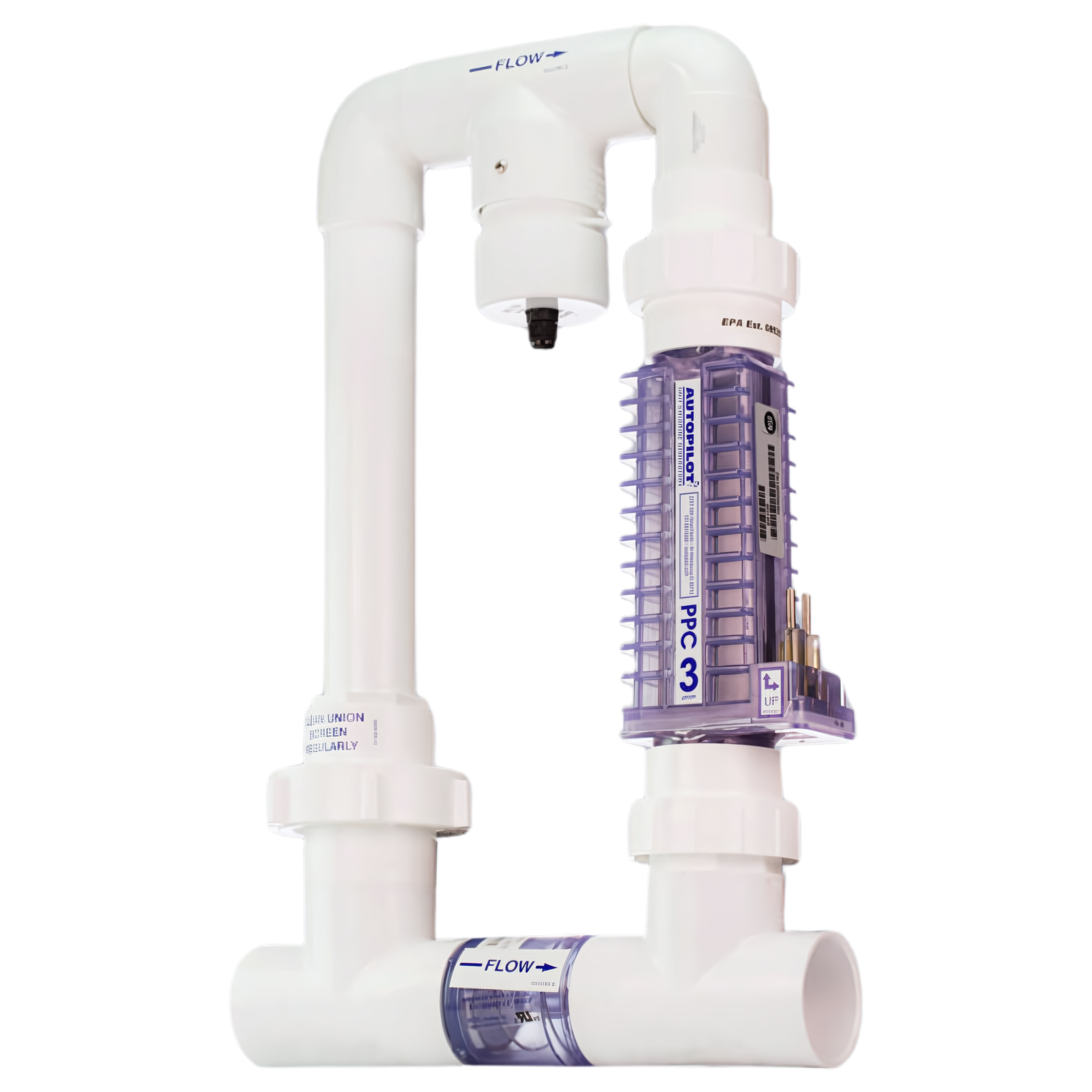 AutoPilot Salt Chlorine System Manifold with PPC3 Cell and Base - PPM3