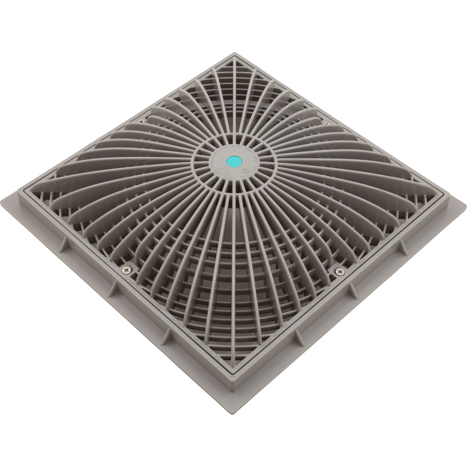 AquaStar 12" Square Moflow Suction Outlet Cover And Mud Frame Light Gray