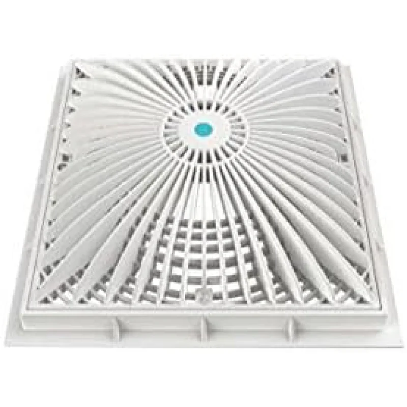 AquaStar 12MF101 White 12" x 12" Moflow Square Suction Outlet Cover & Mud Frame