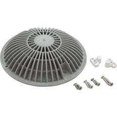 AquaStar Pool Products Main Drain Grate,Retro 8″ Round,MoFlow,w/Hardware,Light Gray | R8MF103
