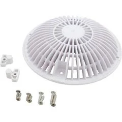 AquaStar Pool Products Main Drain Grate, Retro 8″ Round, MoFlow, w/Hardware, White | R8MF101