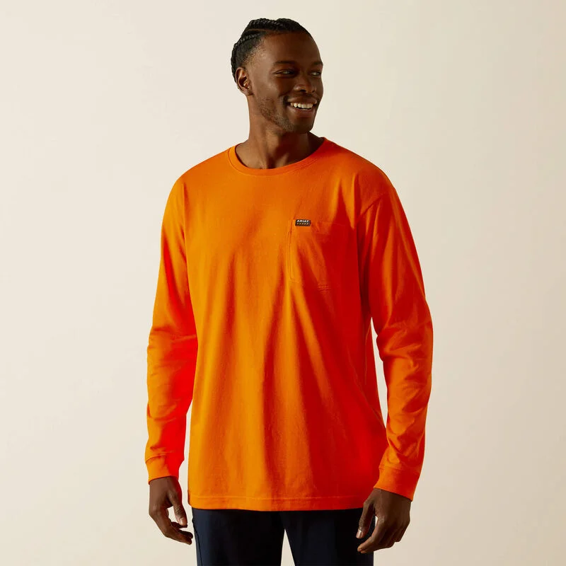 Ariat Rebar Cotton Strong Standard Pocket T-Shirt (Safety Orange) Size XXL
