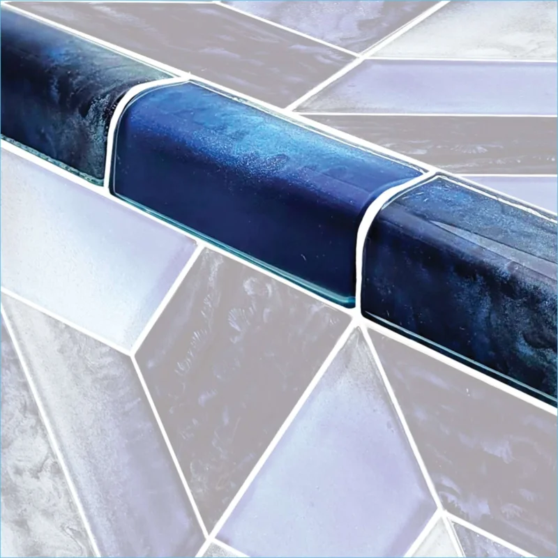 Artistry in Mosaics 2" x 4" Glass Tiles Dimension Series | Trim Dusk | Linear Foot | TRIM-TZ824K1