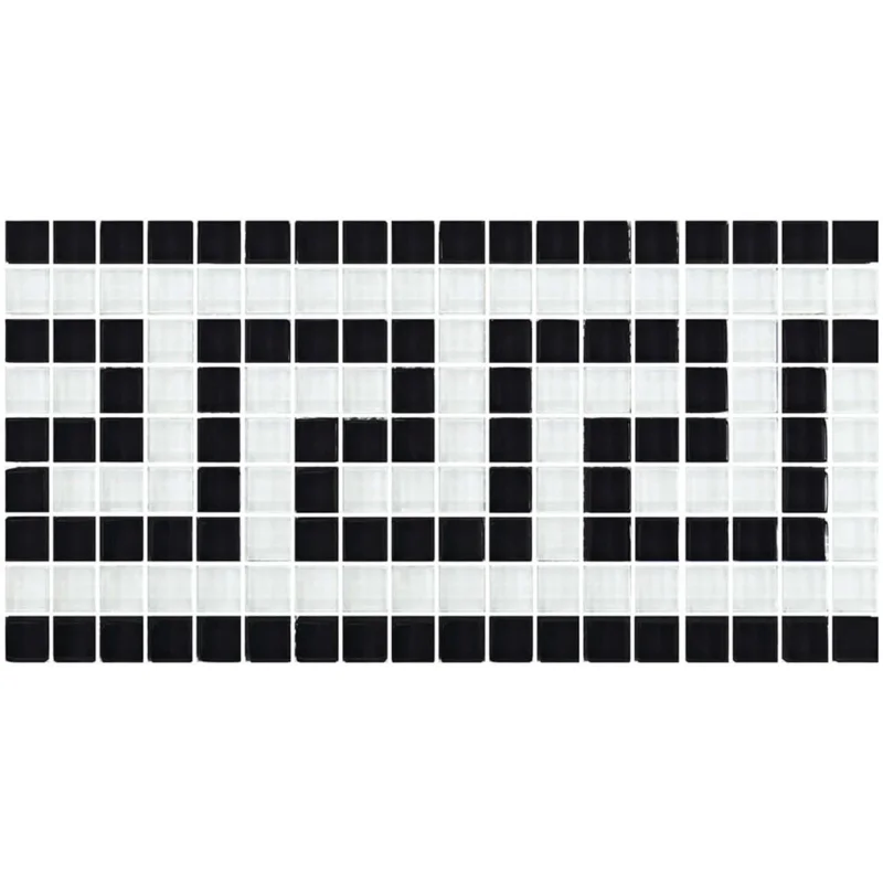 Artistry in Mosaics 5/8" x 5/8" Glass Tiles Greek Key Series | Black White | 1 sq ft. | GK858K10