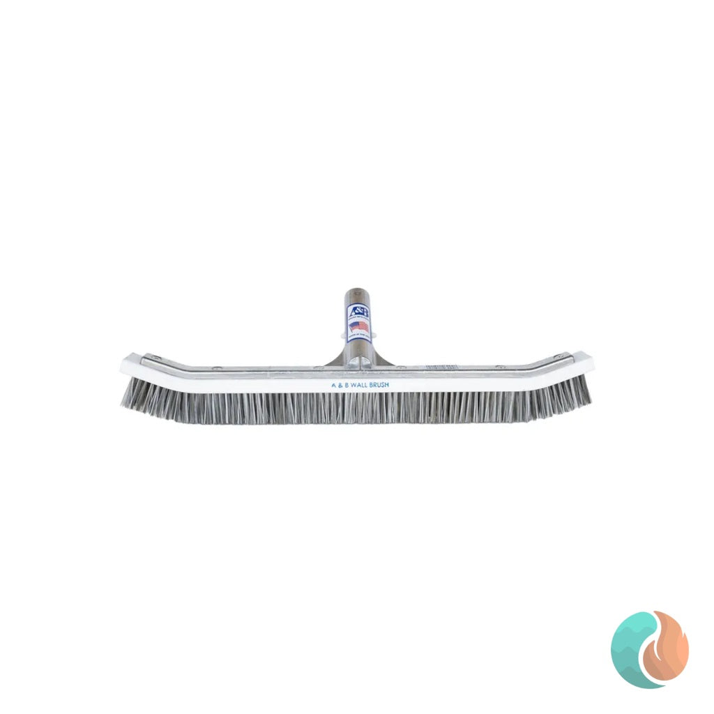 A&B Brush Curved Combination Wall Brush, 18", Stainless/Nylon Bristle | 3004