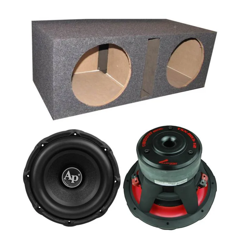Audiopipe TXX-BD3-12 12" 3600W Car Audio Subwoofers (Pair) + Dual Vented Sub Box