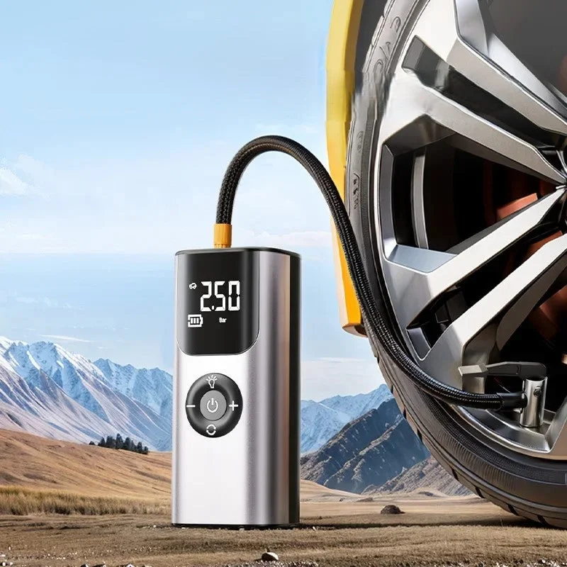 AutoLift | Mini Wireless Tire Inflator with Digital Display | Portable Air Compressor for On-the-Go Convenience
