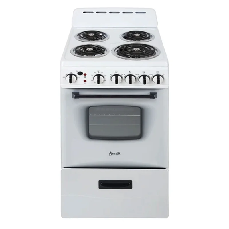 Avanti 20 Inch 2.1 Cu Ft Electric Single Kitchen Oven with 4 Burner Range, White