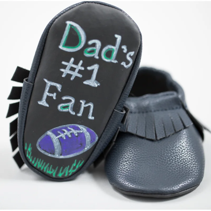 Baby Says Blk Mocs 6-9 mo - Personalizable Infant Footwear