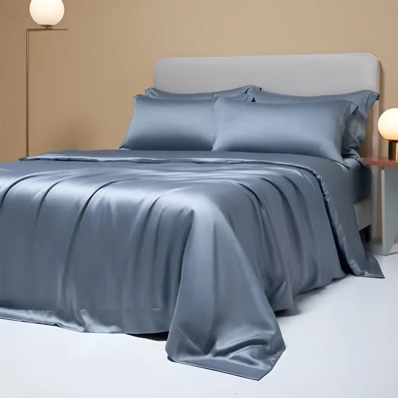 Bamboo Bedding Collection | Silky Soft Duvet Cover Set with Eco-Friendly Comfort | Breathable Design for All Seasons Dark blue