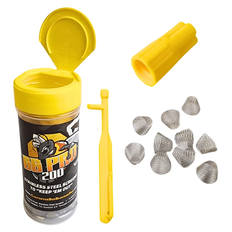 BB PRO Patented Carpenter Bee Traps for Outside304 Stainless Steel 200 Count Hole Filler PlugsStop Woodpecker Damage & Borer Bee Re-EntryPermanent Wood Protection Kit